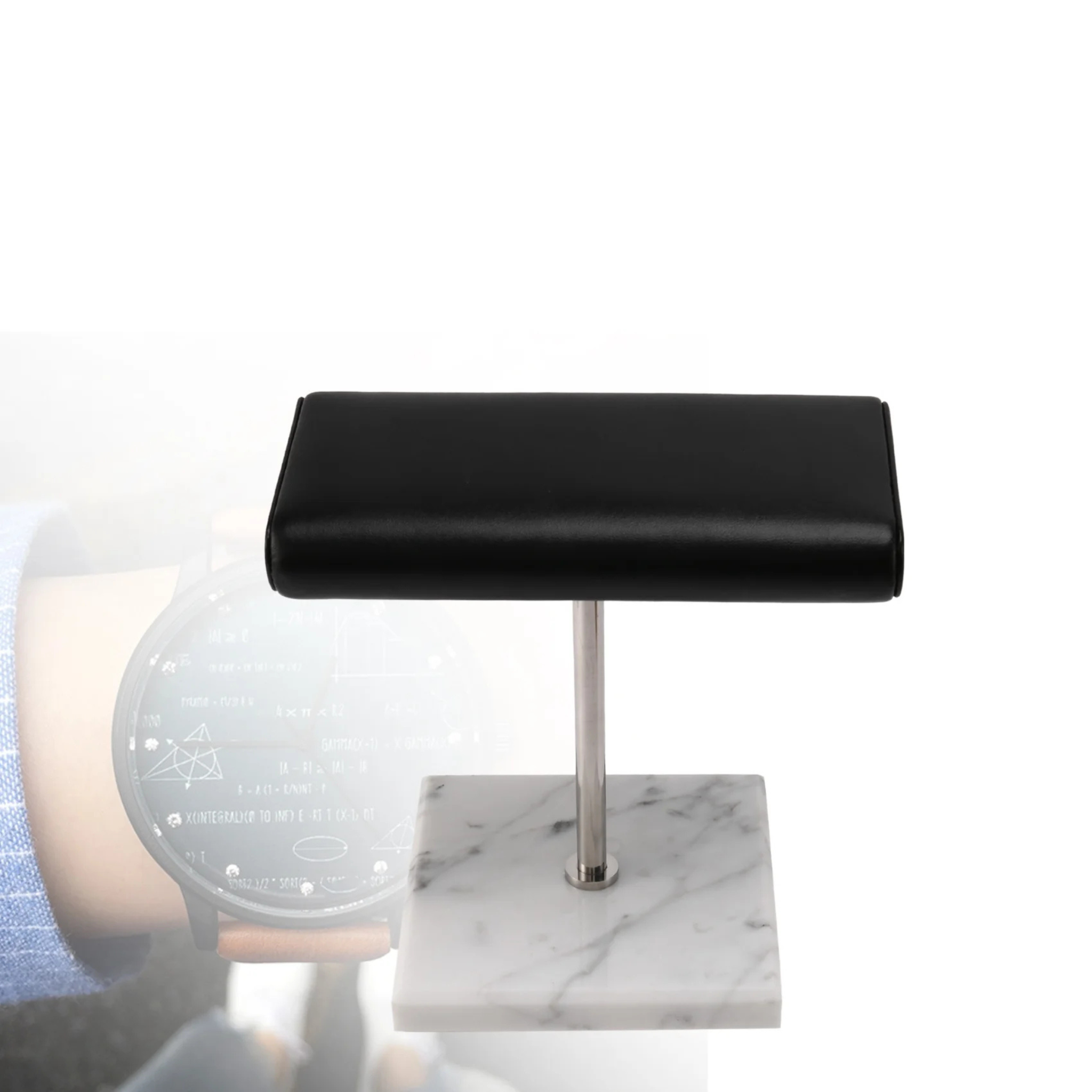 Présentoir à montres rectangulaire en marbre et métal