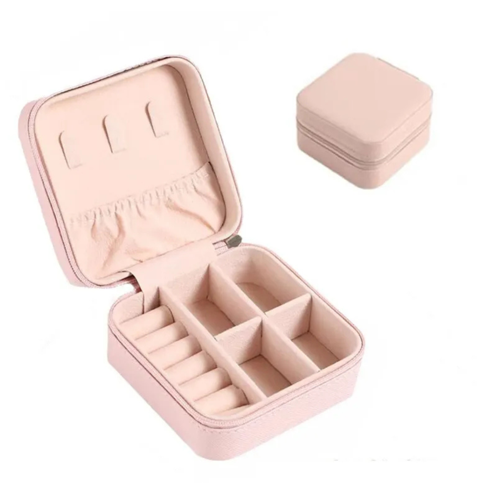 Boîte à bijoux élégante en cuir double niveau