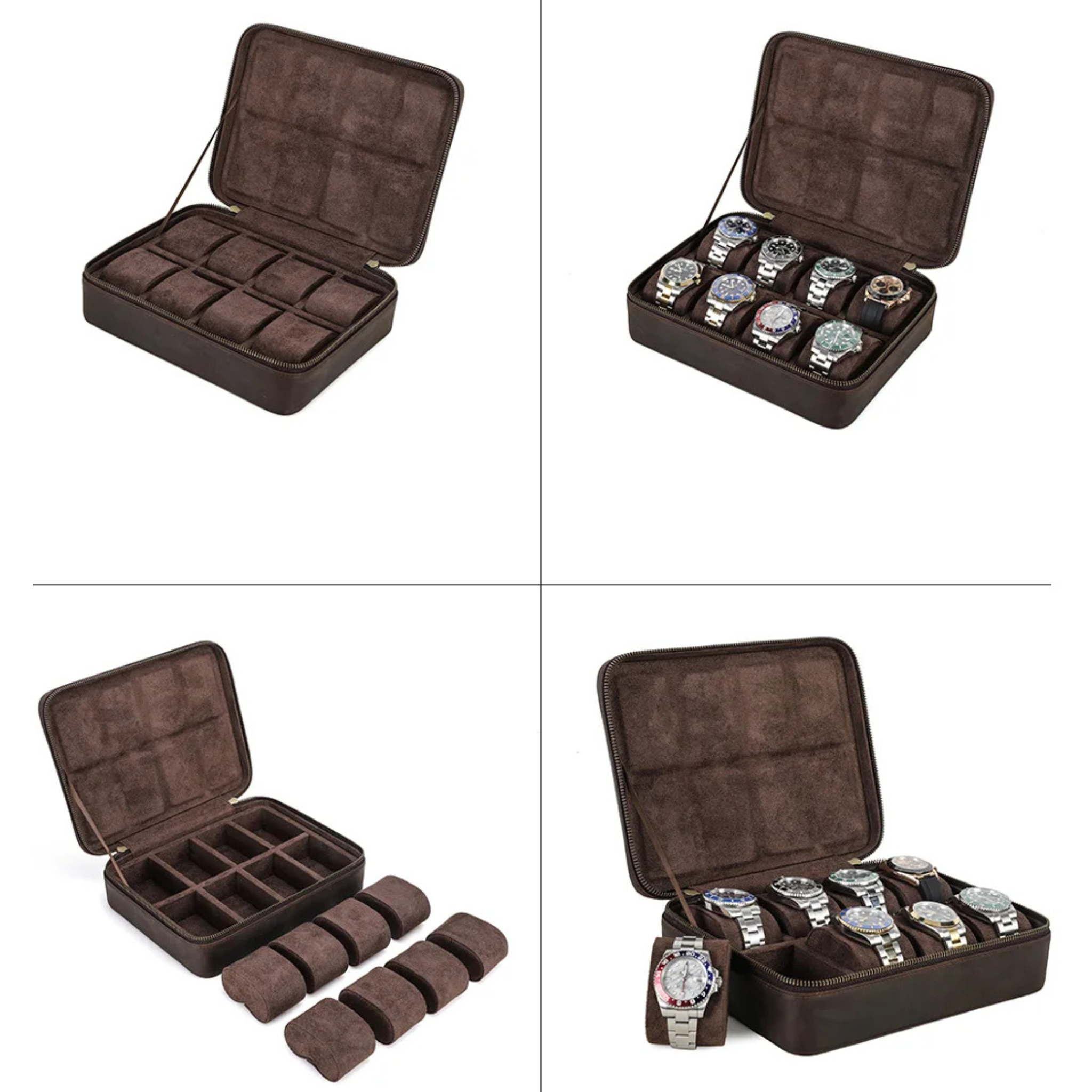 Boîte à montres en cuir vieilli