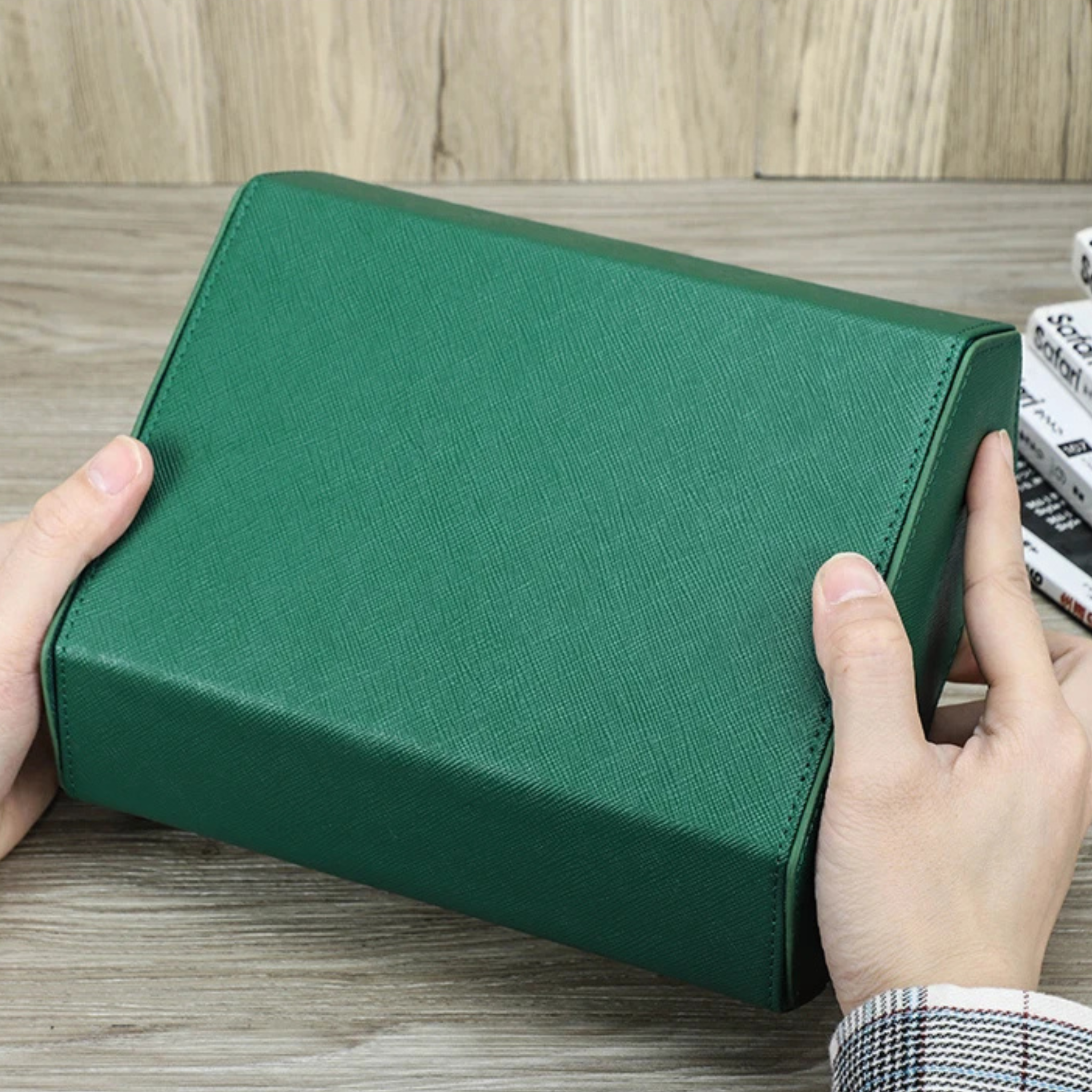 Étui pour 6 montres en cuir hexagonal