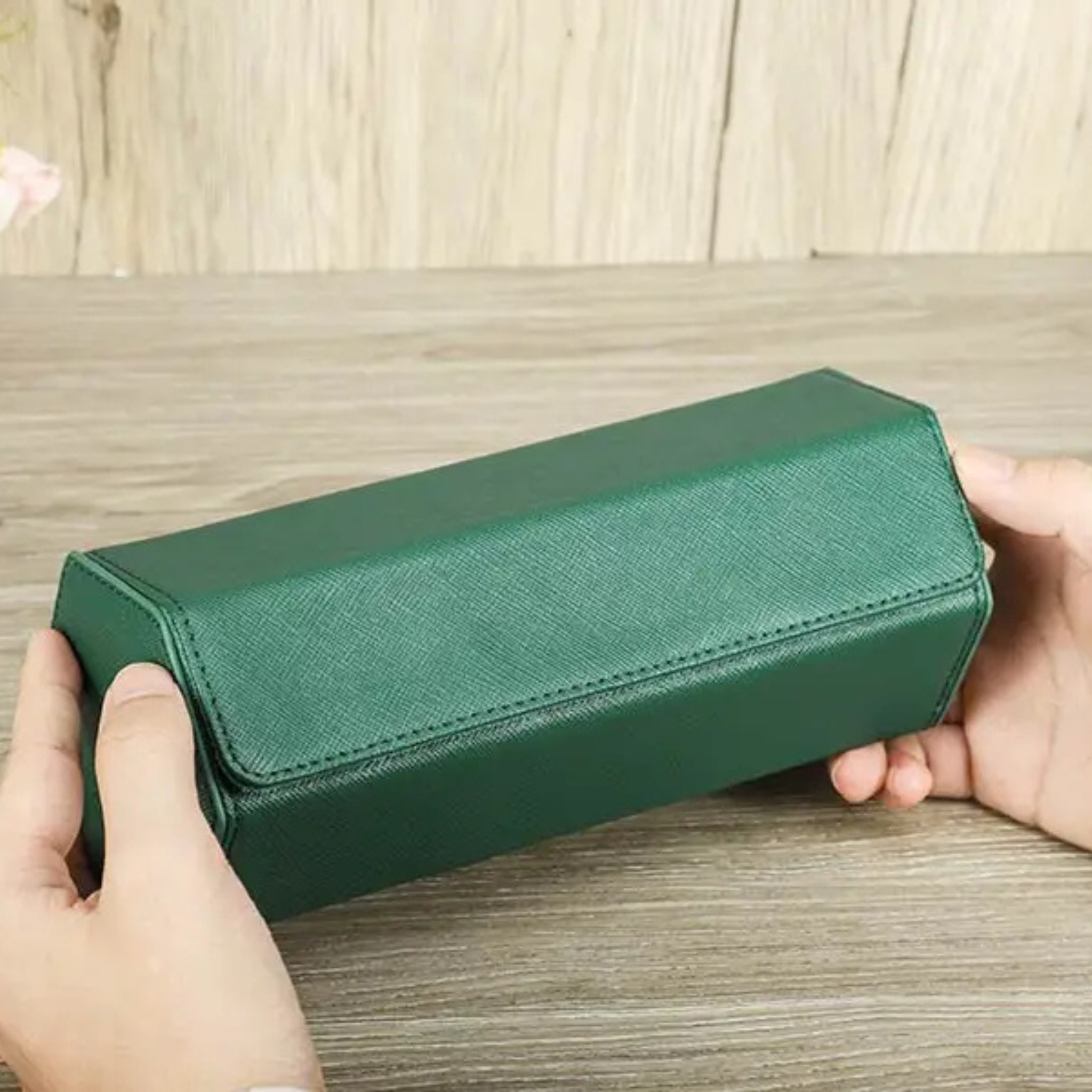 Étui 4 montres hexagonal en cuir