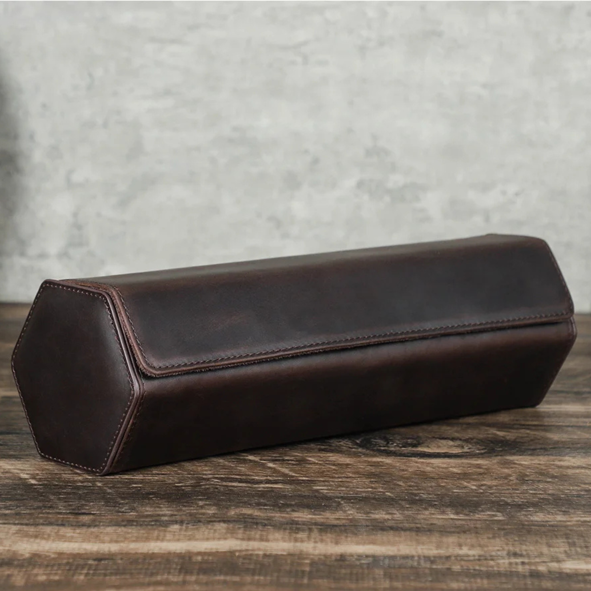 Étui 4 montres hexagonal en cuir