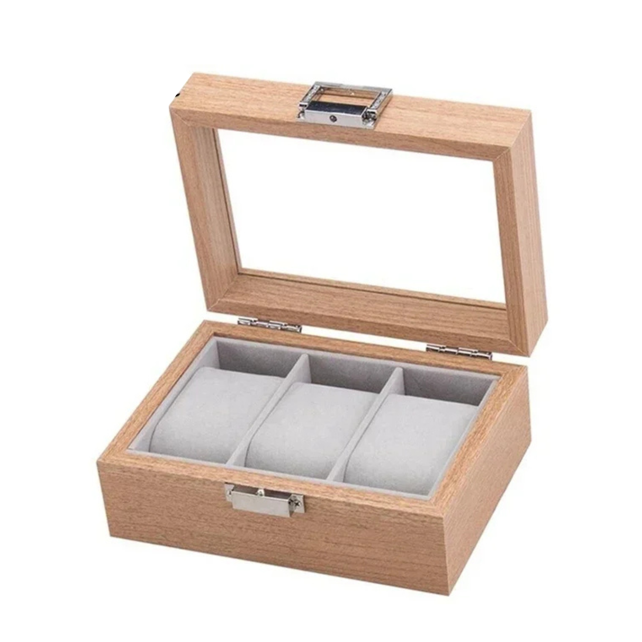 Boîte pour 3 montres en bois de noyer