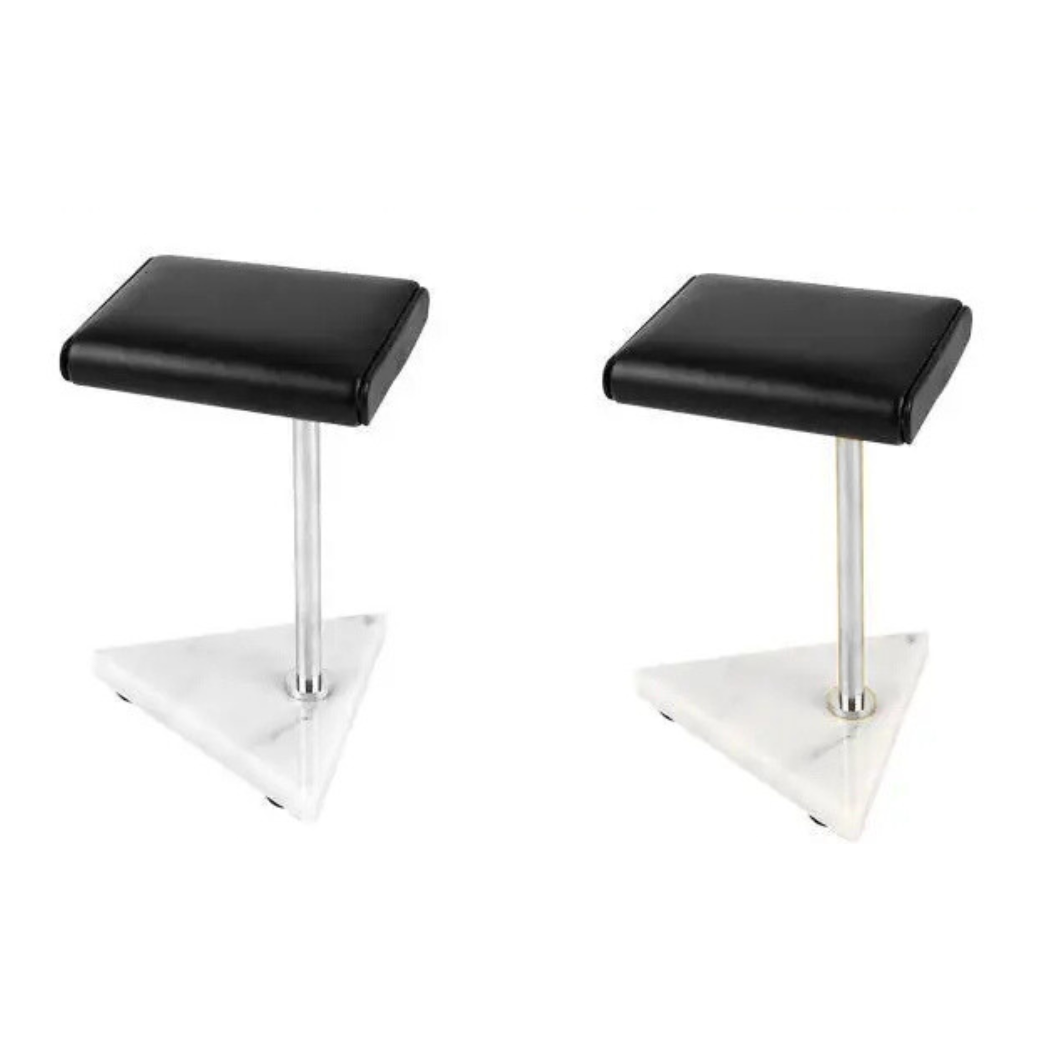 Support Triangle Élégante en Marbre et Cuir