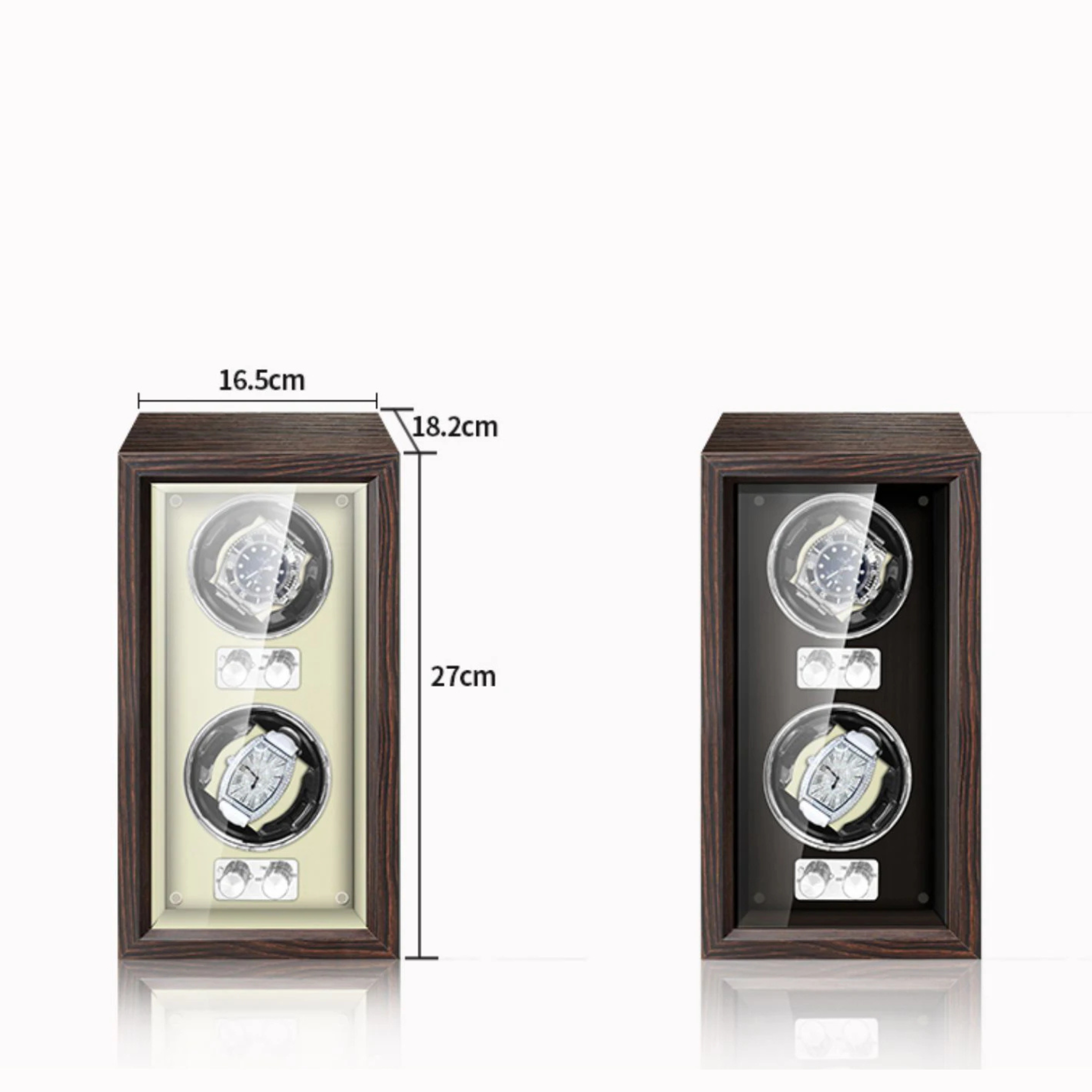 Remontoir 2 montres en bois et velours