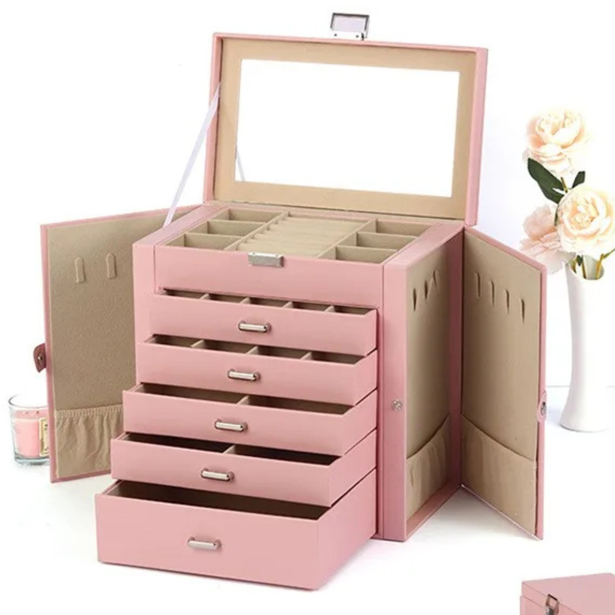 Boîte à bijoux grande capacité