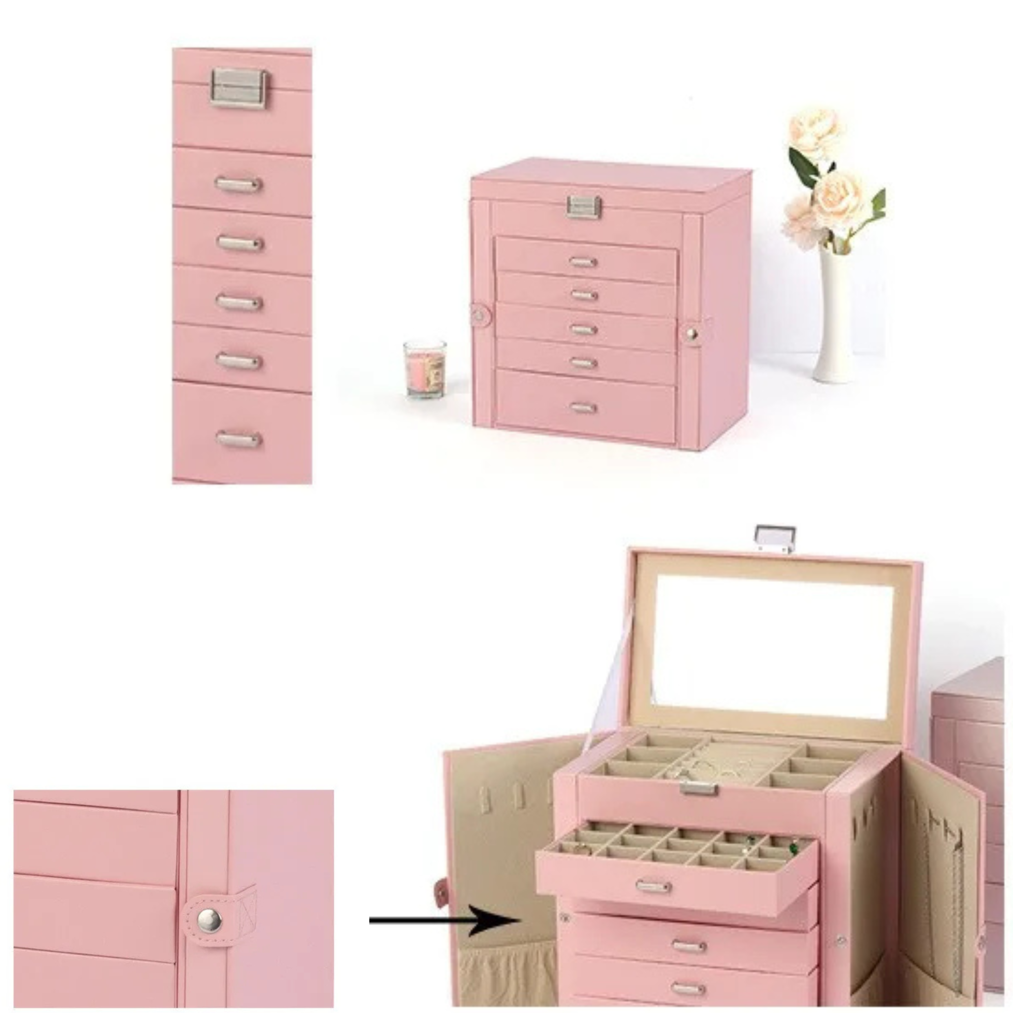 Boîte à bijoux grande capacité