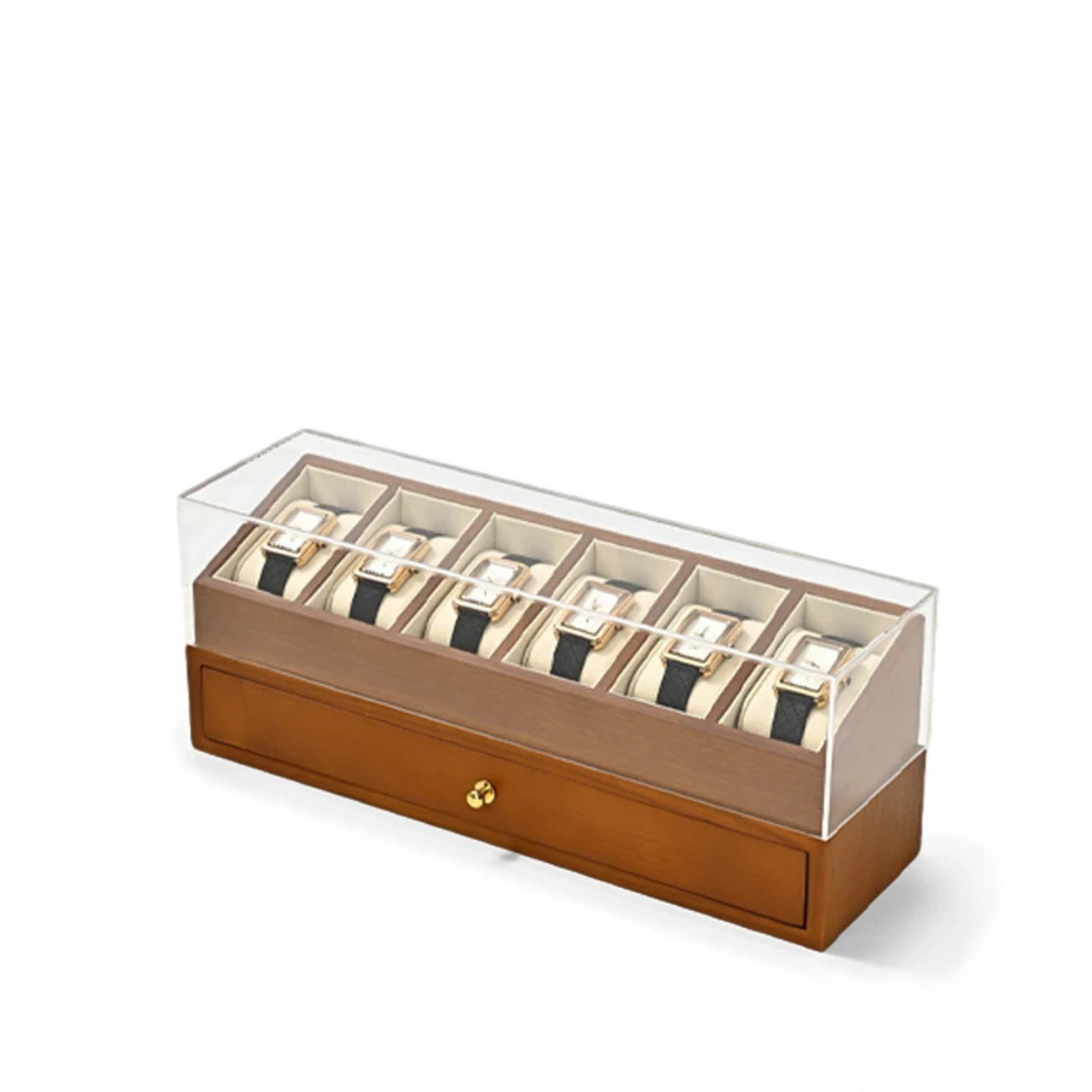 Boîte à montres en bois double étage