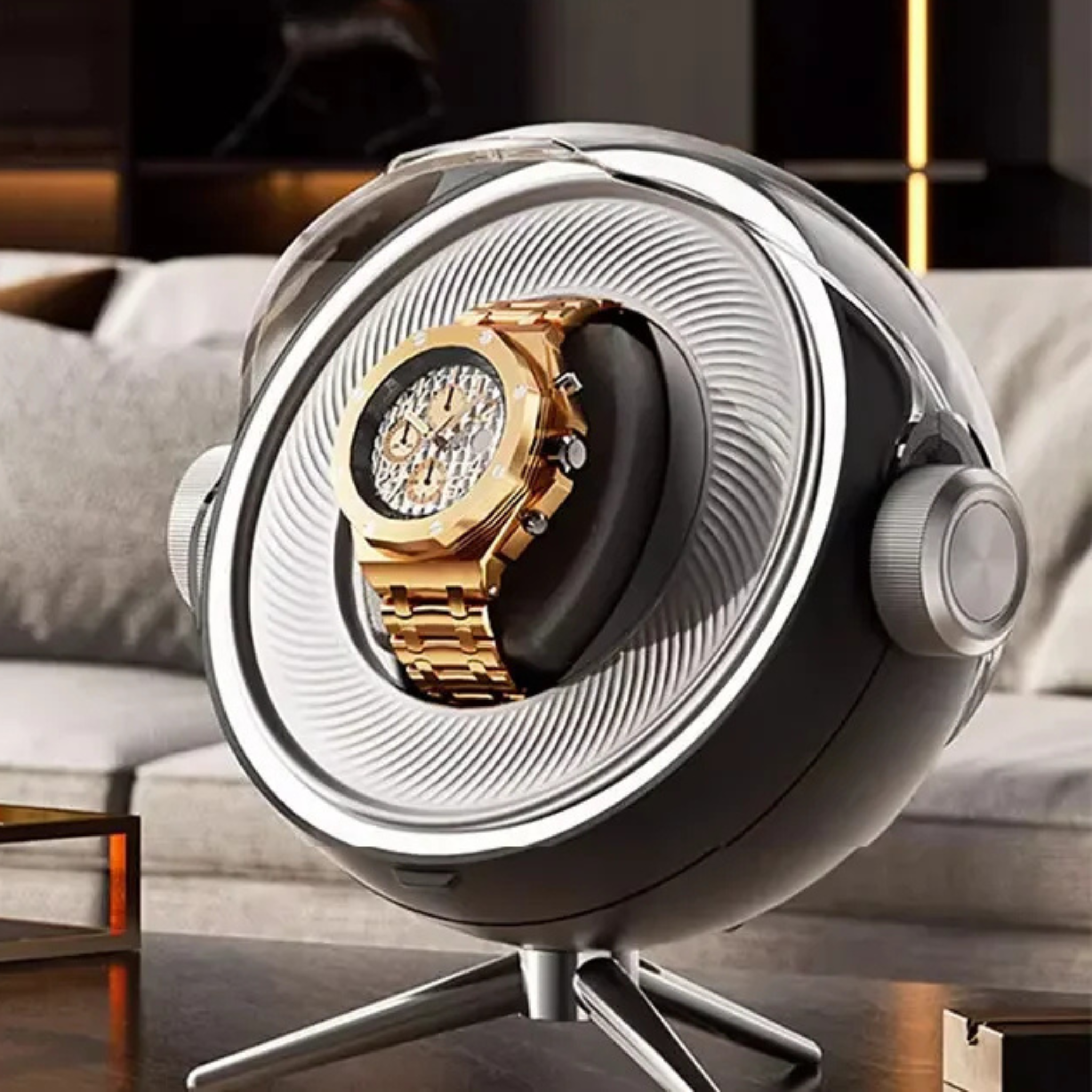 Remontoir a montre design sphérique