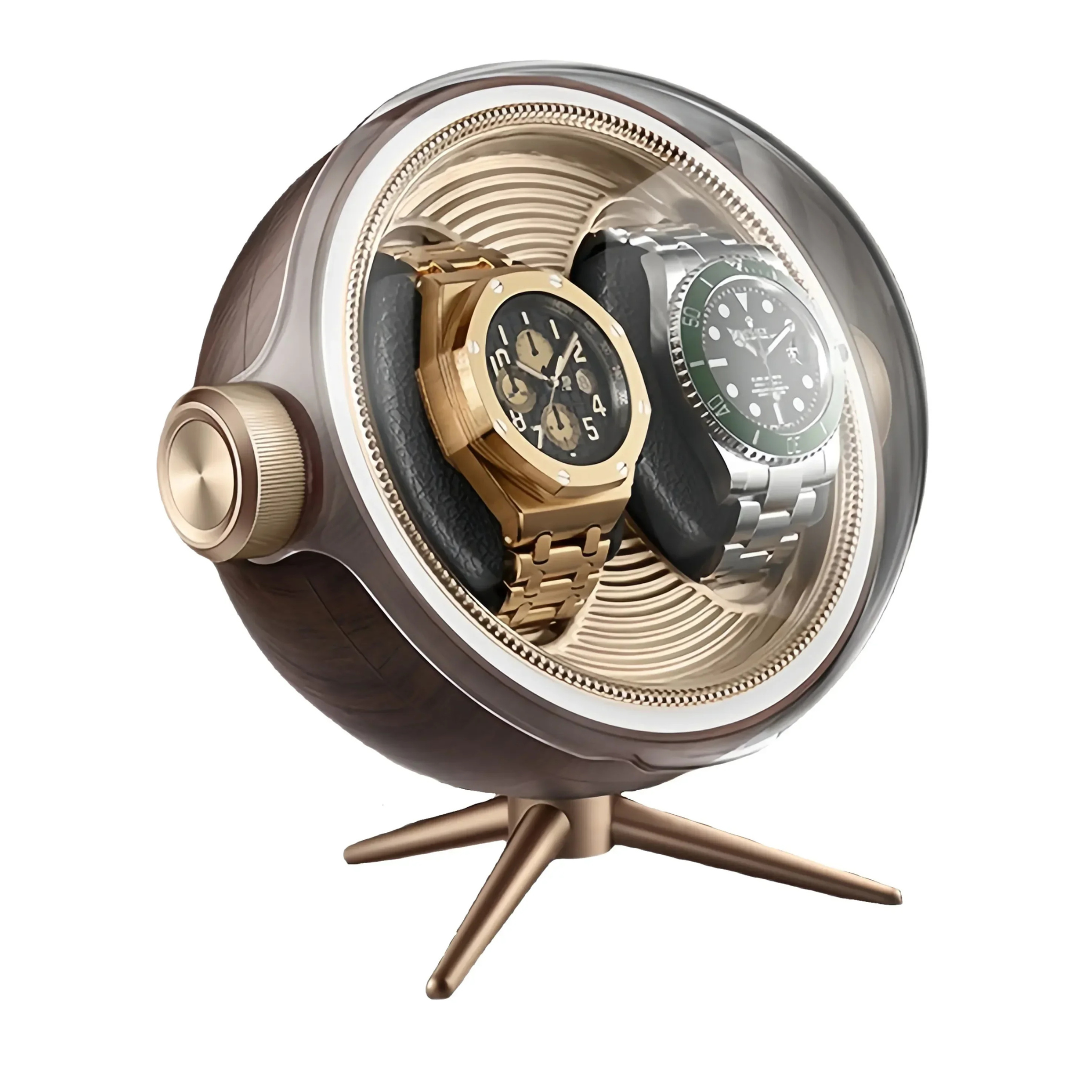 Remontoir moderne sphérique 2 montres