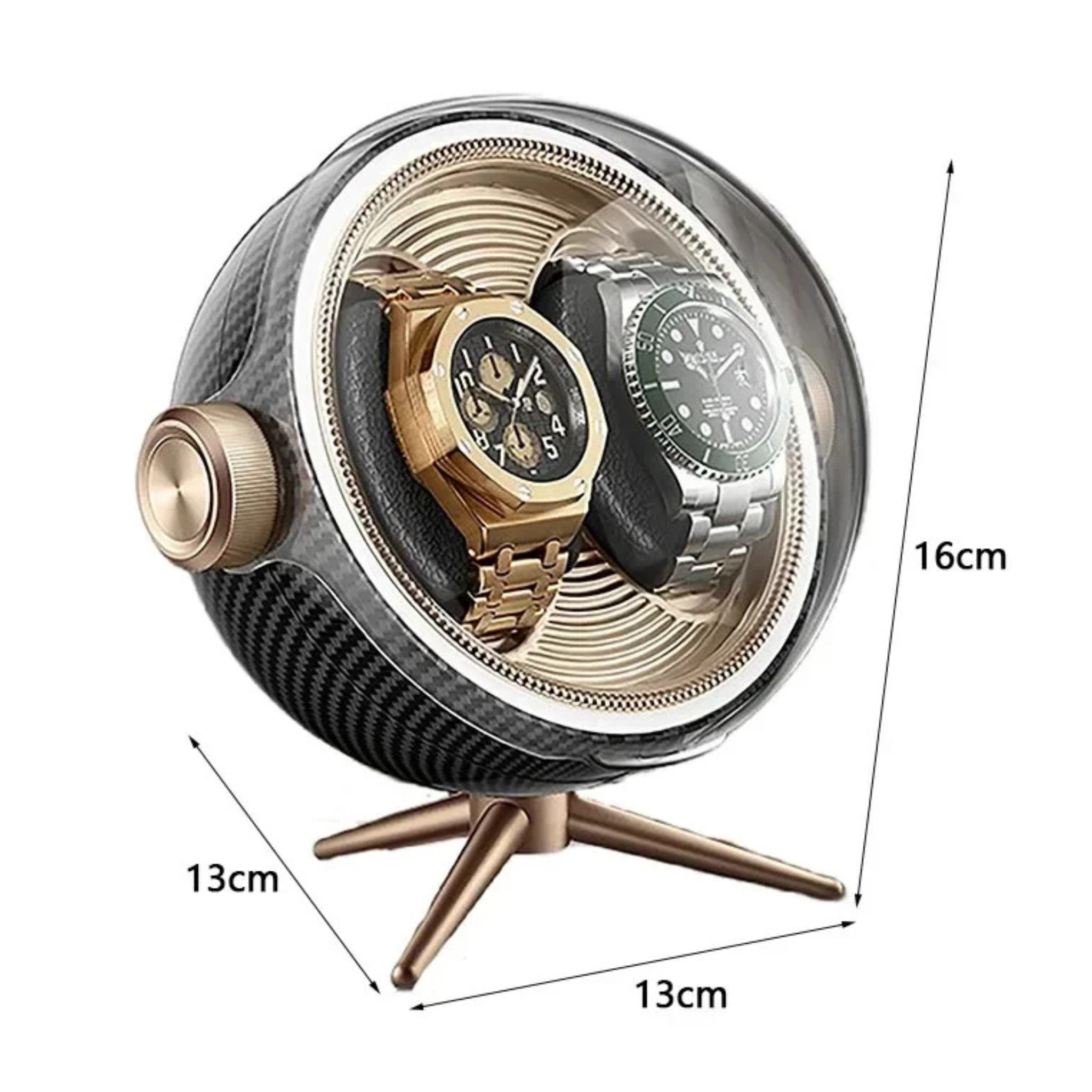 Remontoir moderne sphérique 2 montres