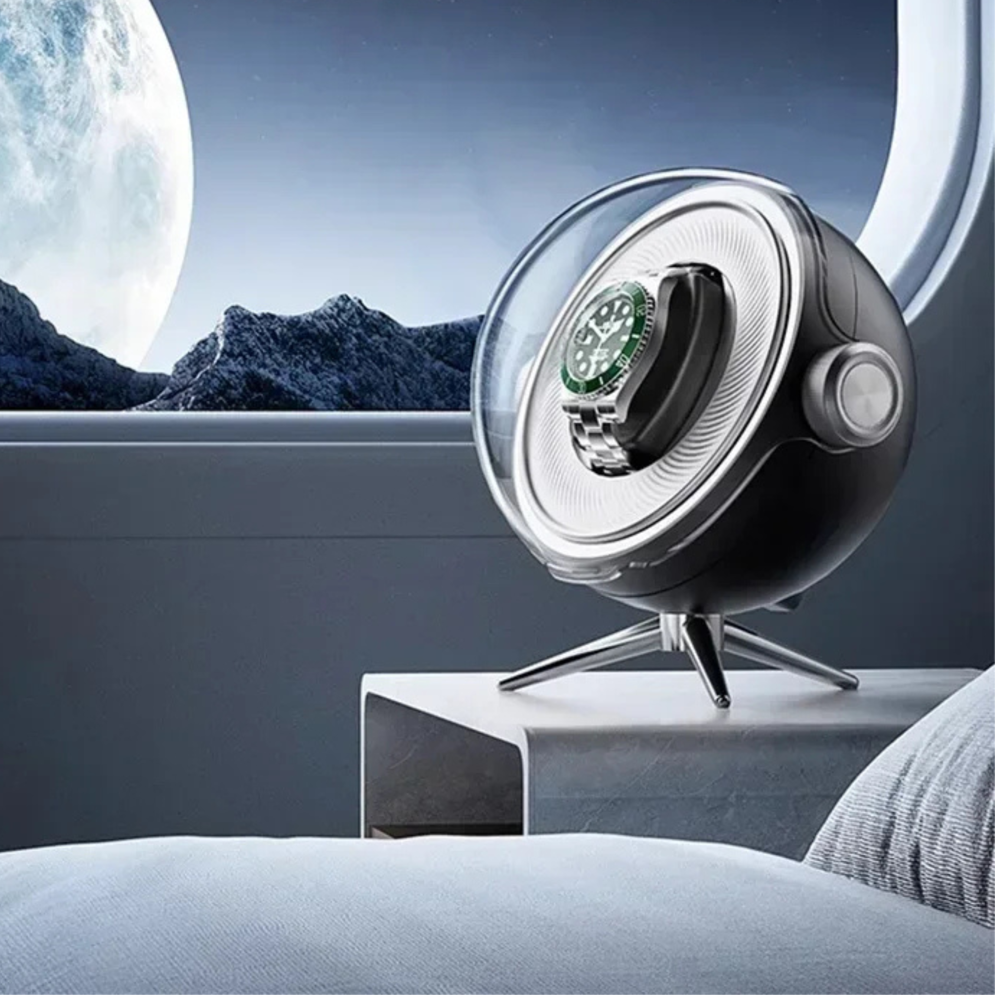 Remontoir a montre design sphérique