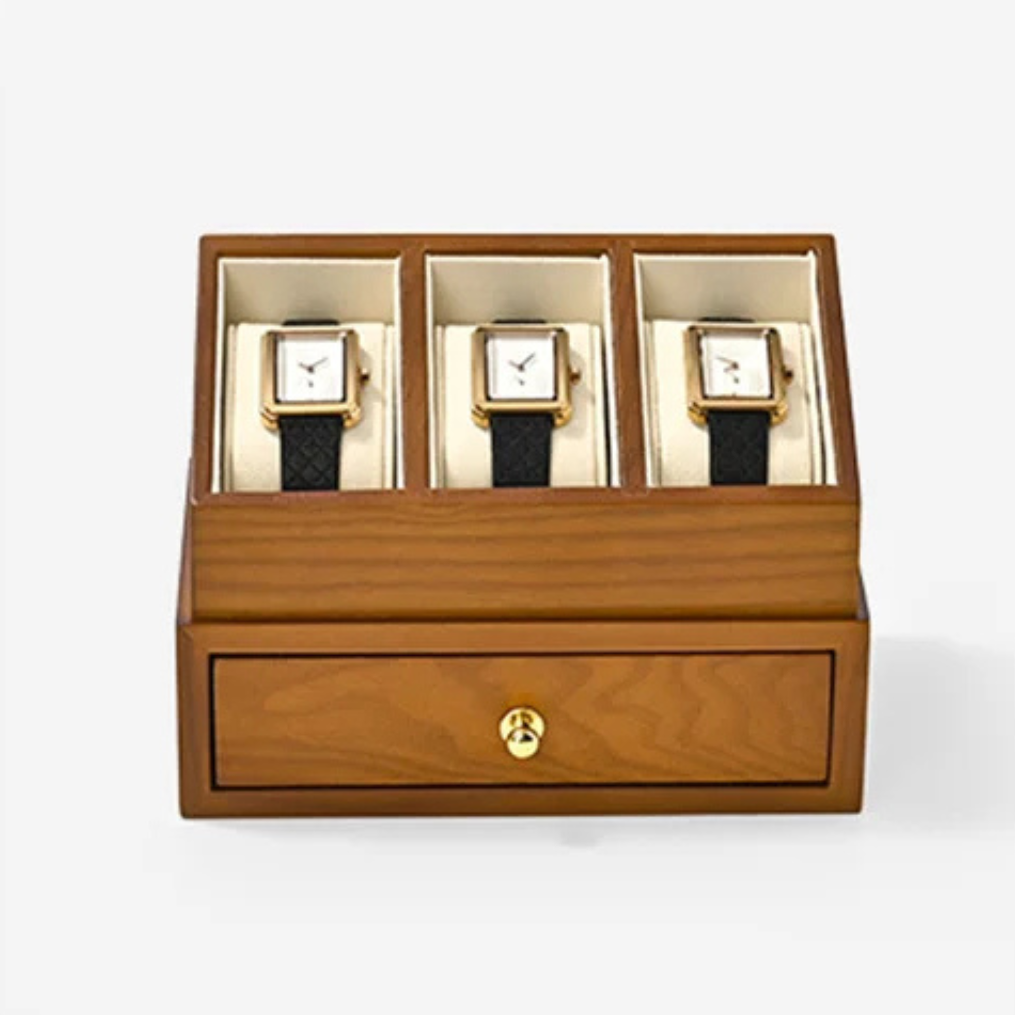 Boîte à bijoux élégante en bois et microfibre