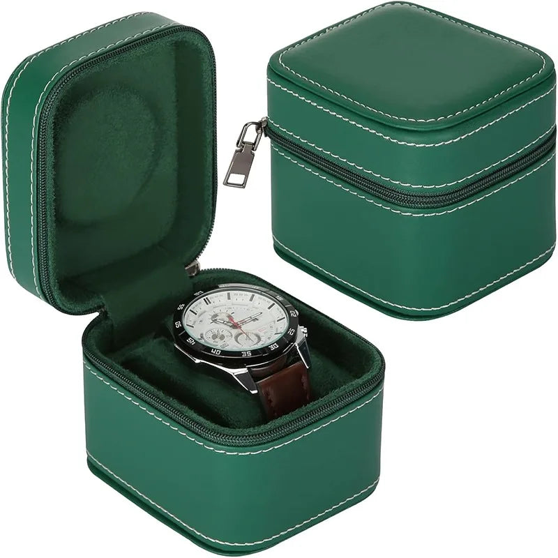 Pochette à montre compact en cuir