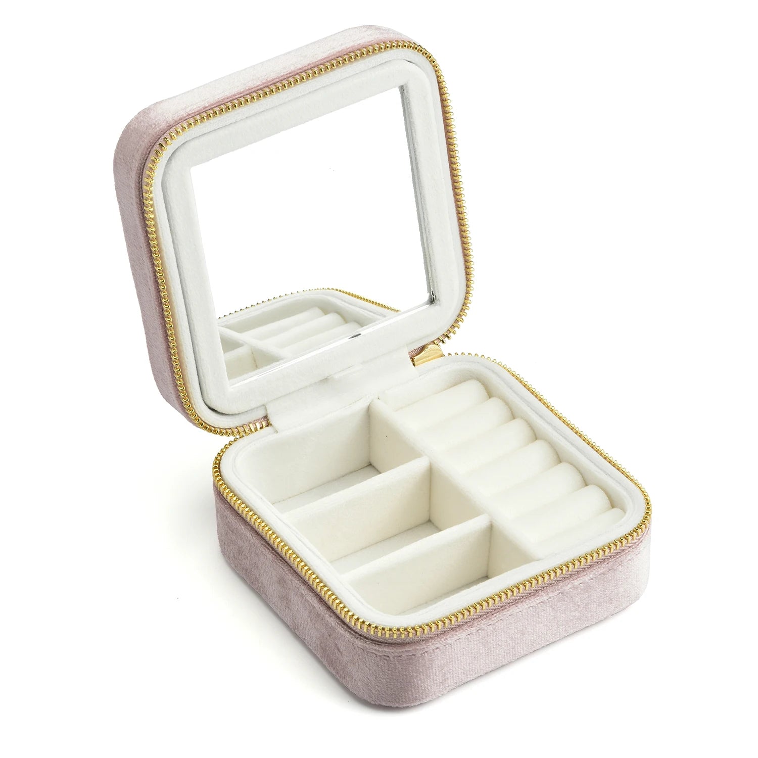 Boîte à bijoux de poche en velours