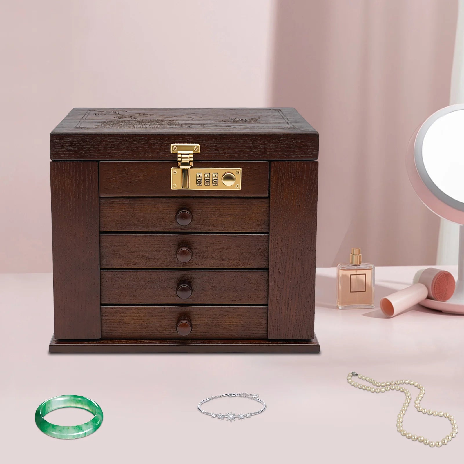 Boîte à bijoux en bois de noyer