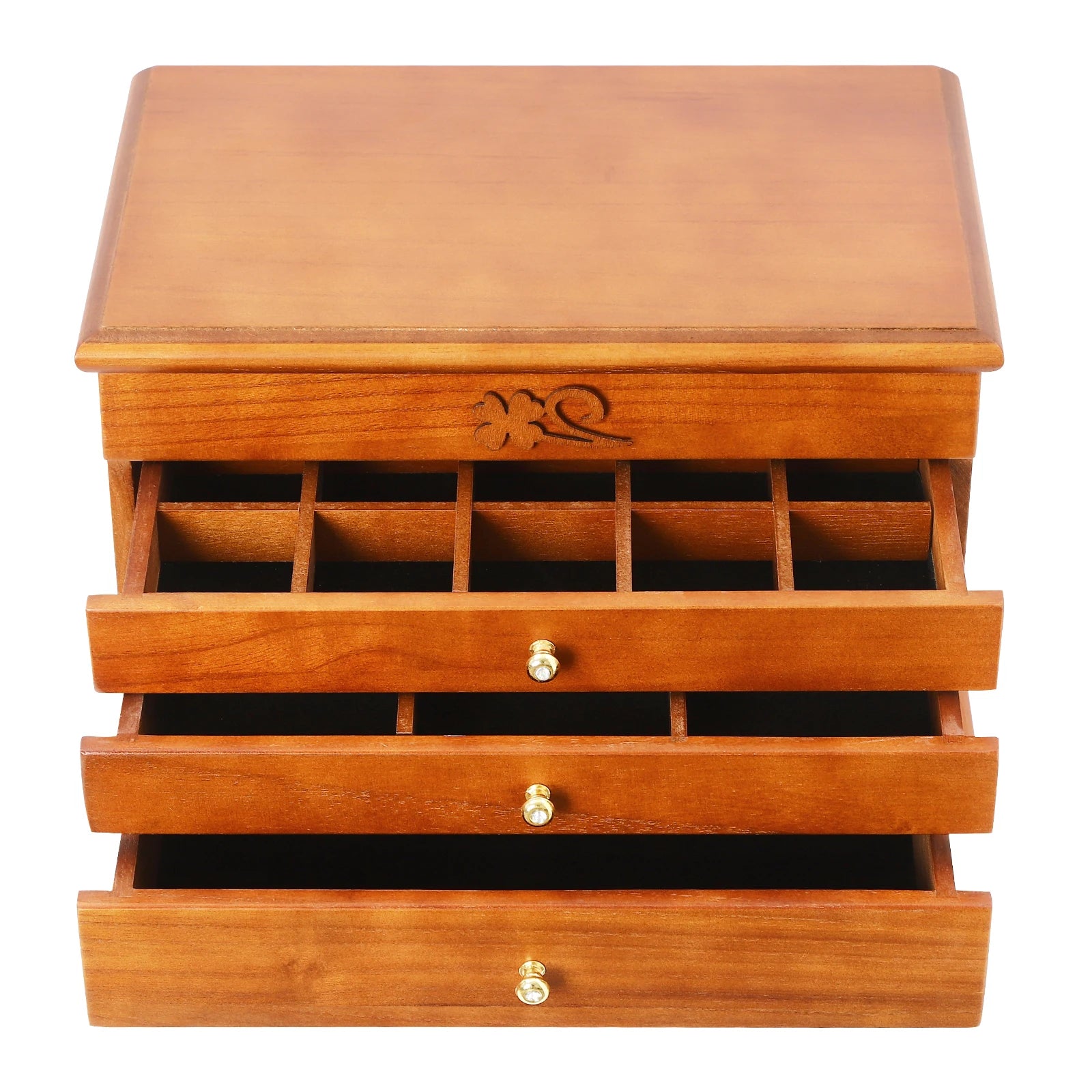 Boîte à bijoux raffinée en bois et velours