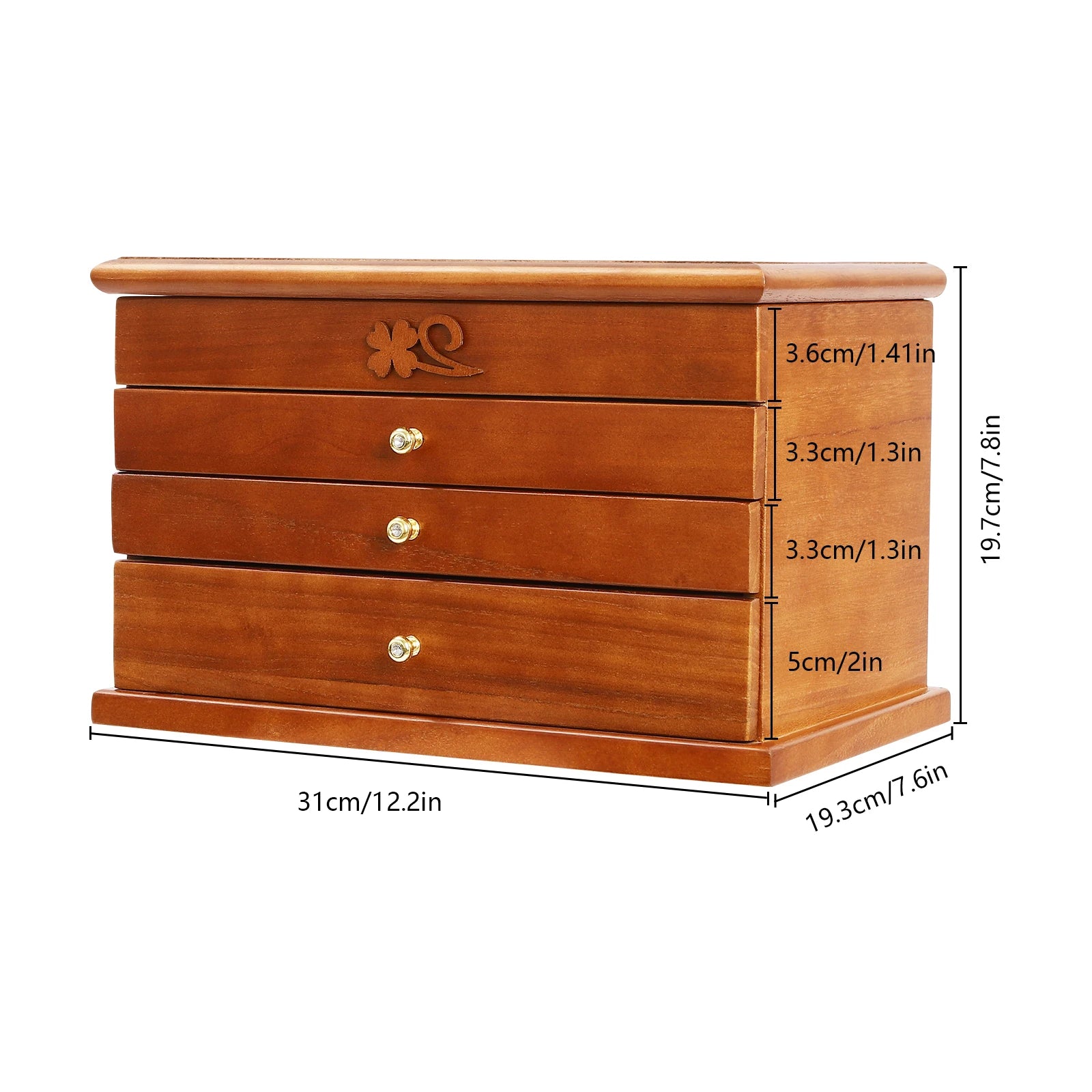 Boîte à bijoux raffinée en bois et velours