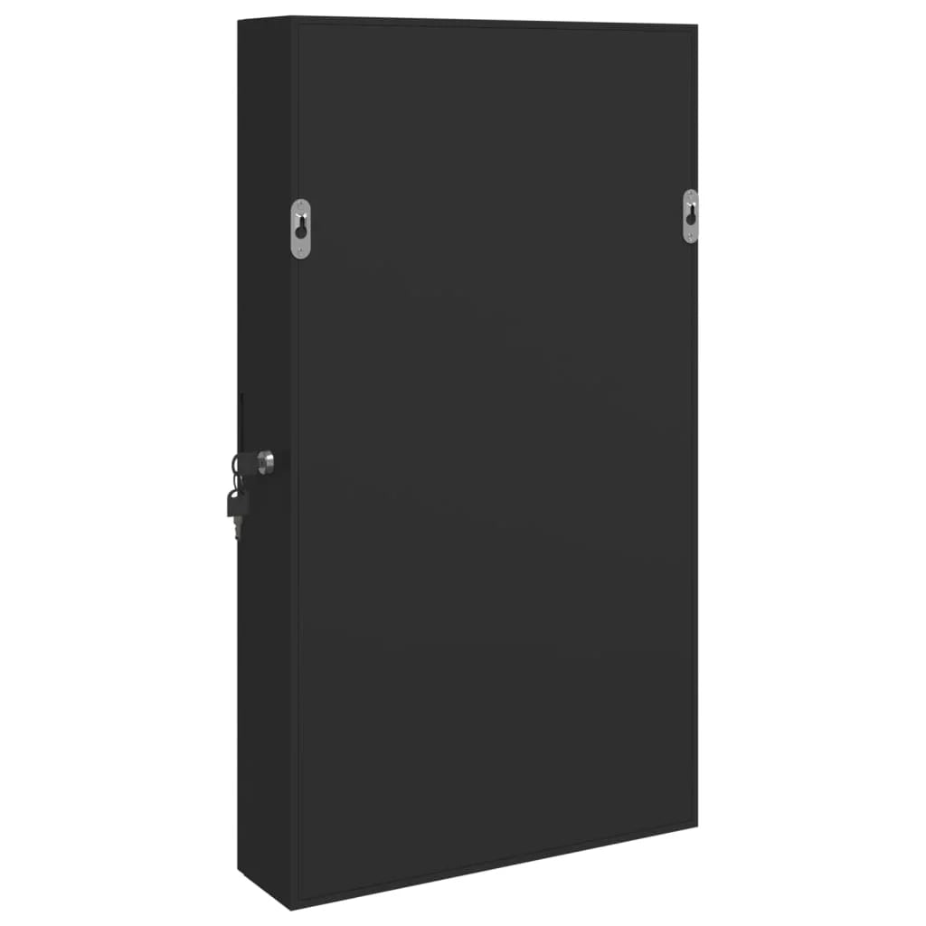 Armoire À Bijoux Noir Avec Miroir Led Mural