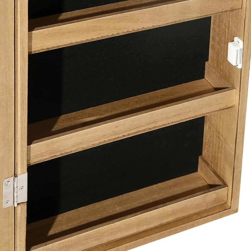 Armoire à bijoux murale blanche et bois