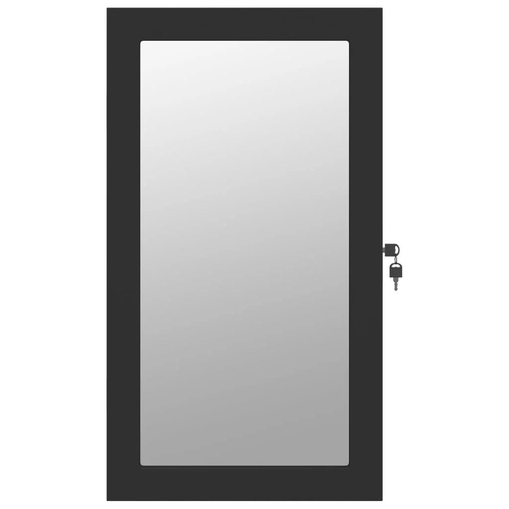 Armoire À Bijoux Noir Avec Miroir Led Mural
