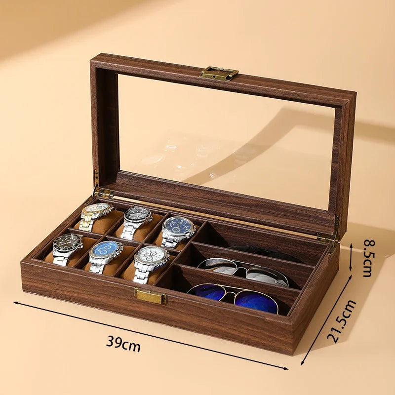 Watch Box Jewelry Holder Organizer Bracelet Display Wrist Watches Showing Case