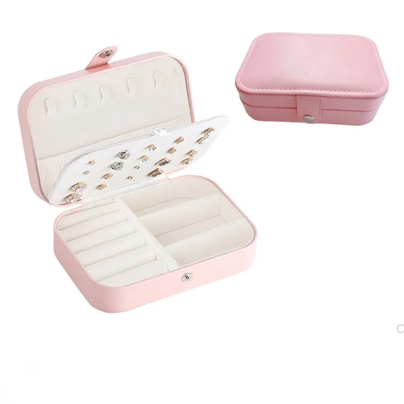 Boîte à bijoux compacte en cuir