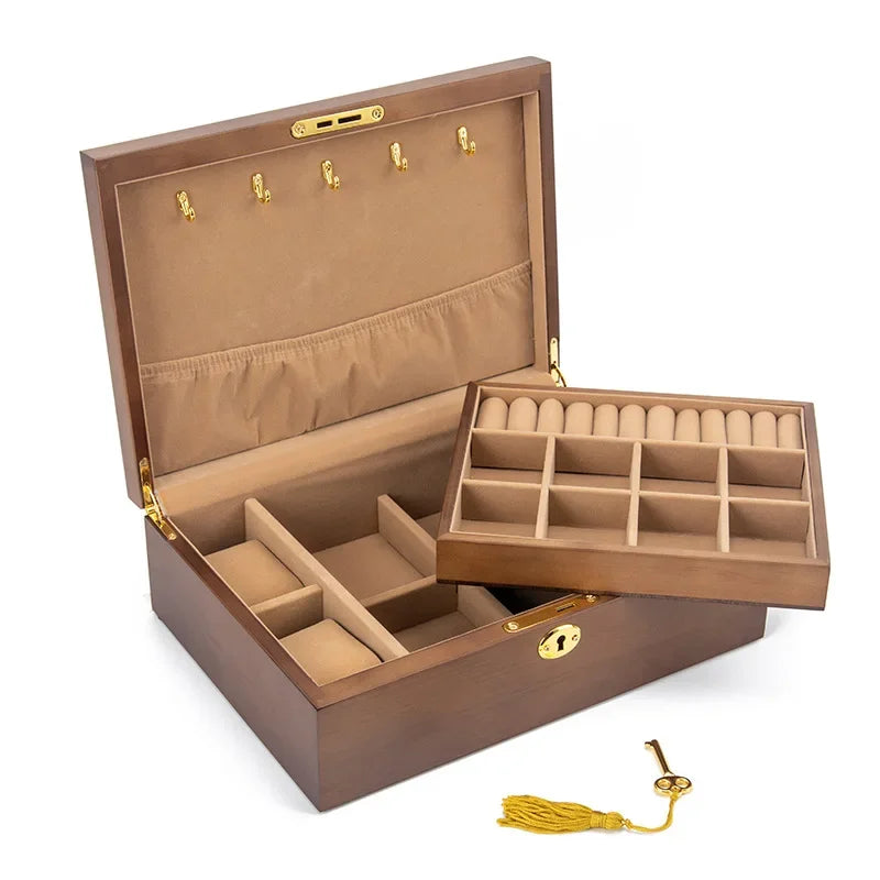 Zerone boîte à bijoux en bois Coffre au trésor en bois Style Vintage Zerone boîte à bijoux en bois Coffre au trésor en bois Style Vintage
