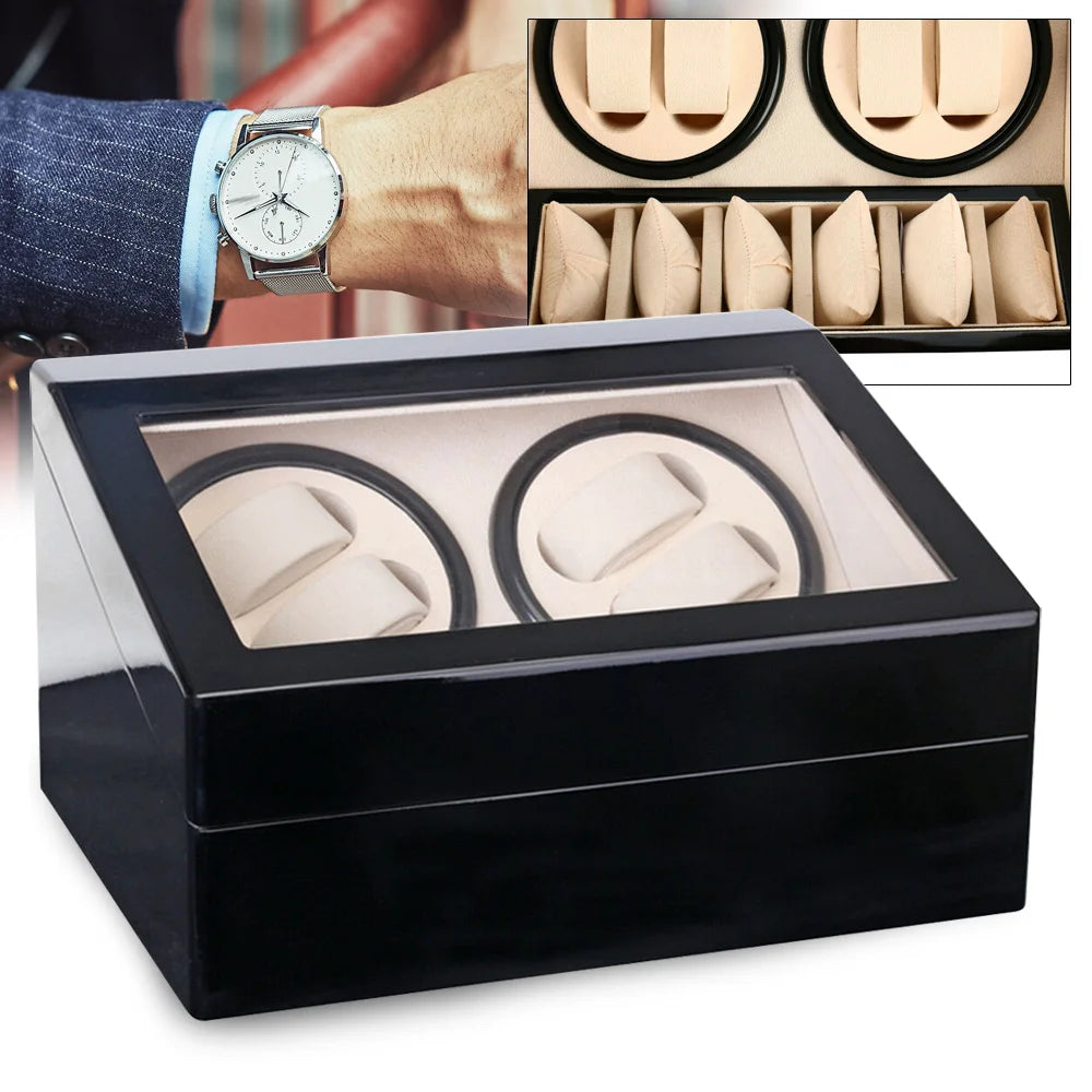 Remontoir noir brillant 4+6 montres
