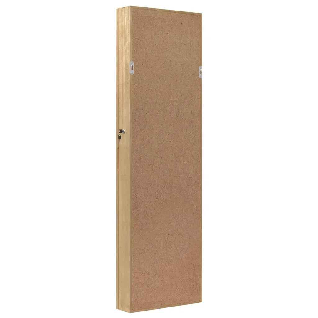 Armoire à bijoux murale blanche et bois