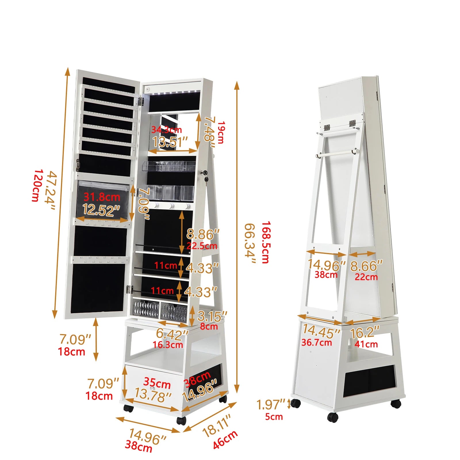 Boîte à bijoux armoire élégante