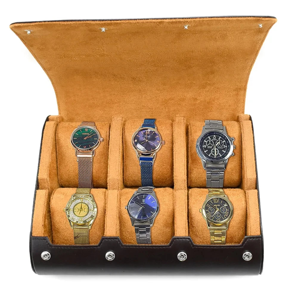 Coffret rectangulaire en cuir pour montres