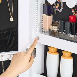 Armoire à bijoux sur pied avec miroir