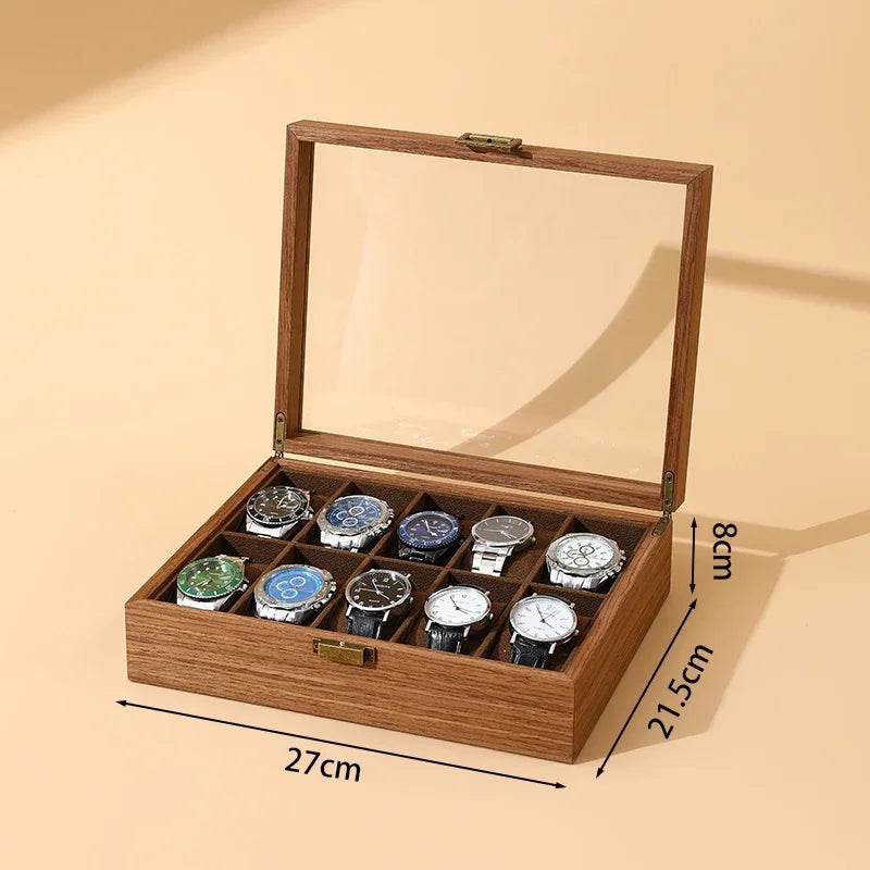 Watch Box Jewelry Holder Organizer Bracelet Display Wrist Watches Showing Case