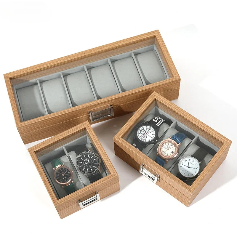 Watch Box Jewelry Holder Organizer Bracelet Display Wrist Watches Showing Case