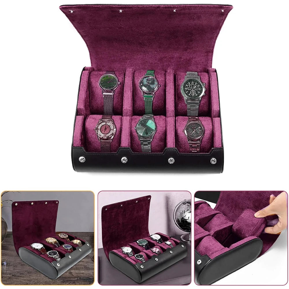 Coffret rectangulaire en cuir pour montres