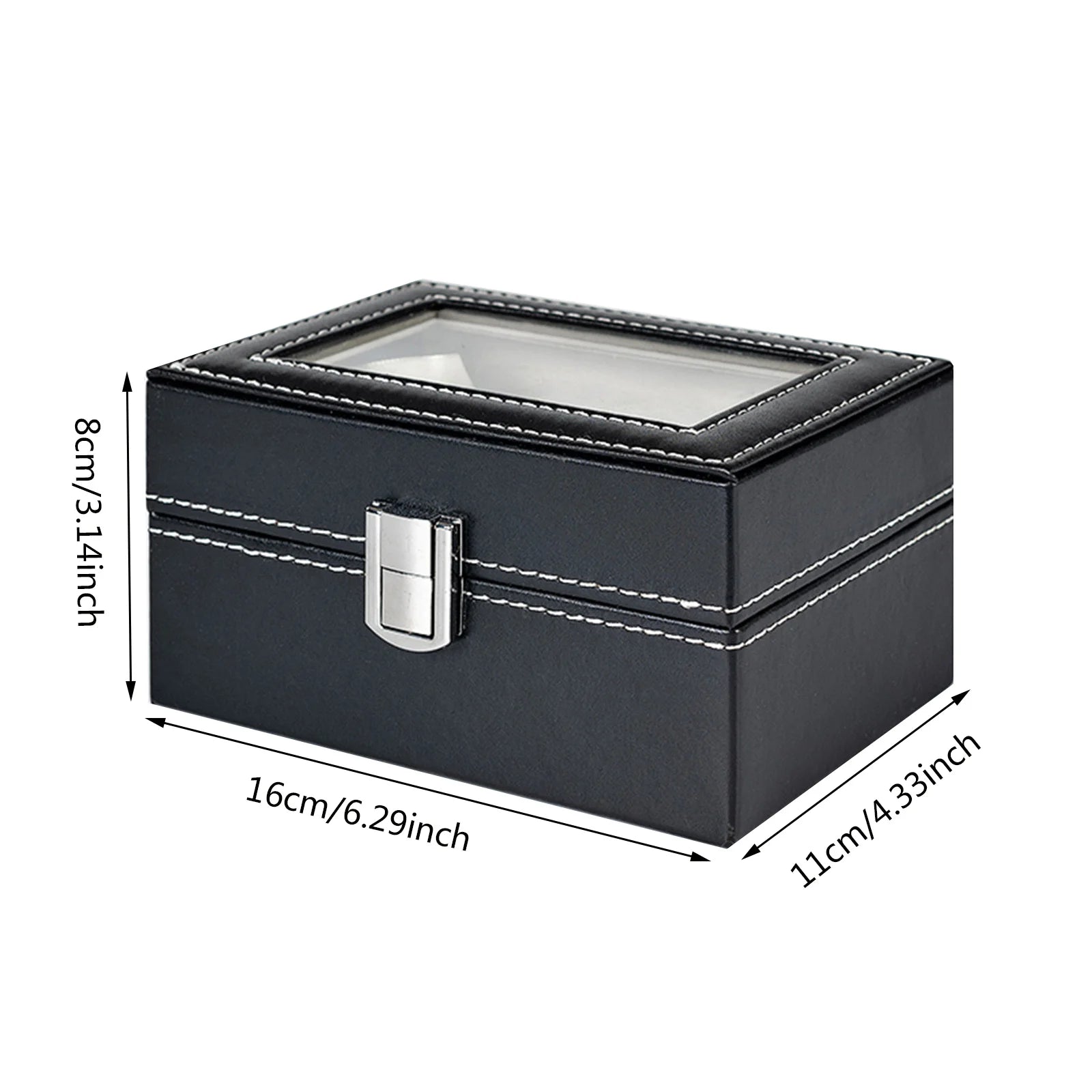 Boîte à montres en cuir noir - 3 à 10 emplacements