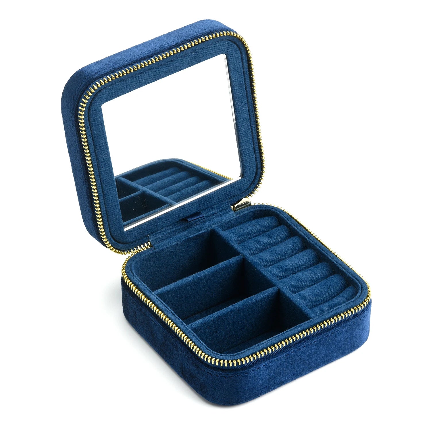Boîte à bijoux de poche en velours