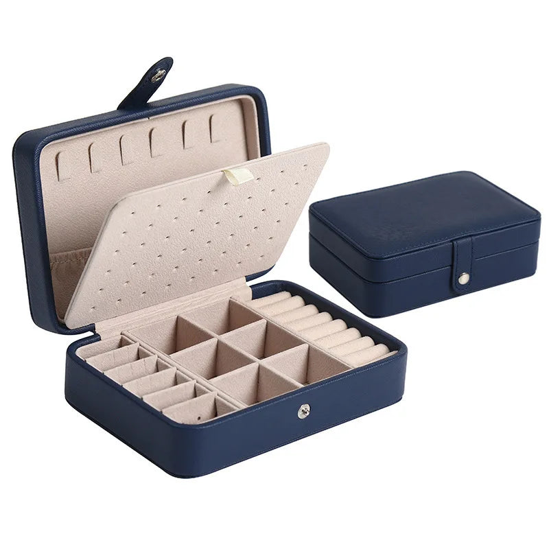 Boîte à bijoux compacte en cuir