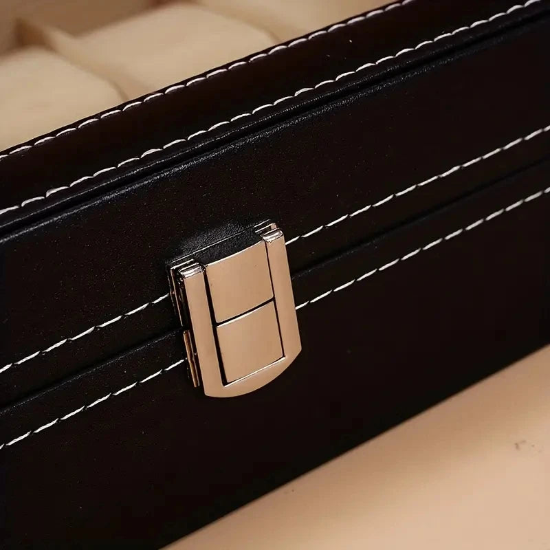 Boîte à montres en cuir noir - 3 à 10 emplacements