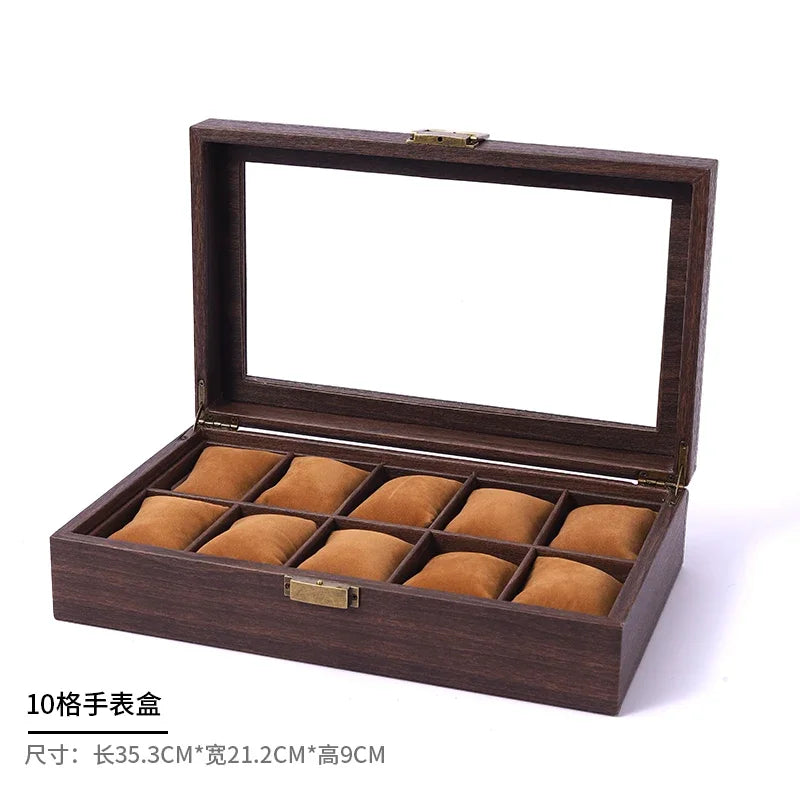 Watch Box Jewelry Holder Organizer Bracelet Display Wrist Watches Showing Case