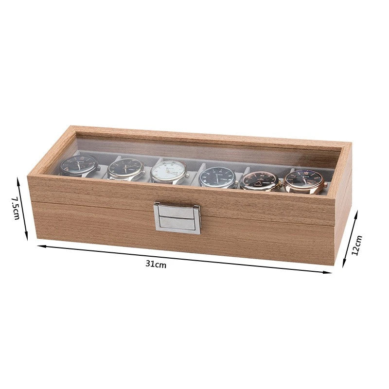 Boîte pour 6 montres en bois de noyer