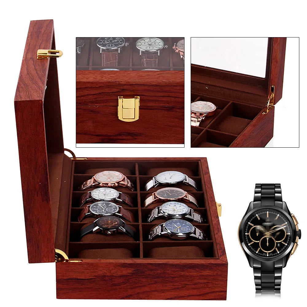 Boîte à montres en bois 12 emplacements