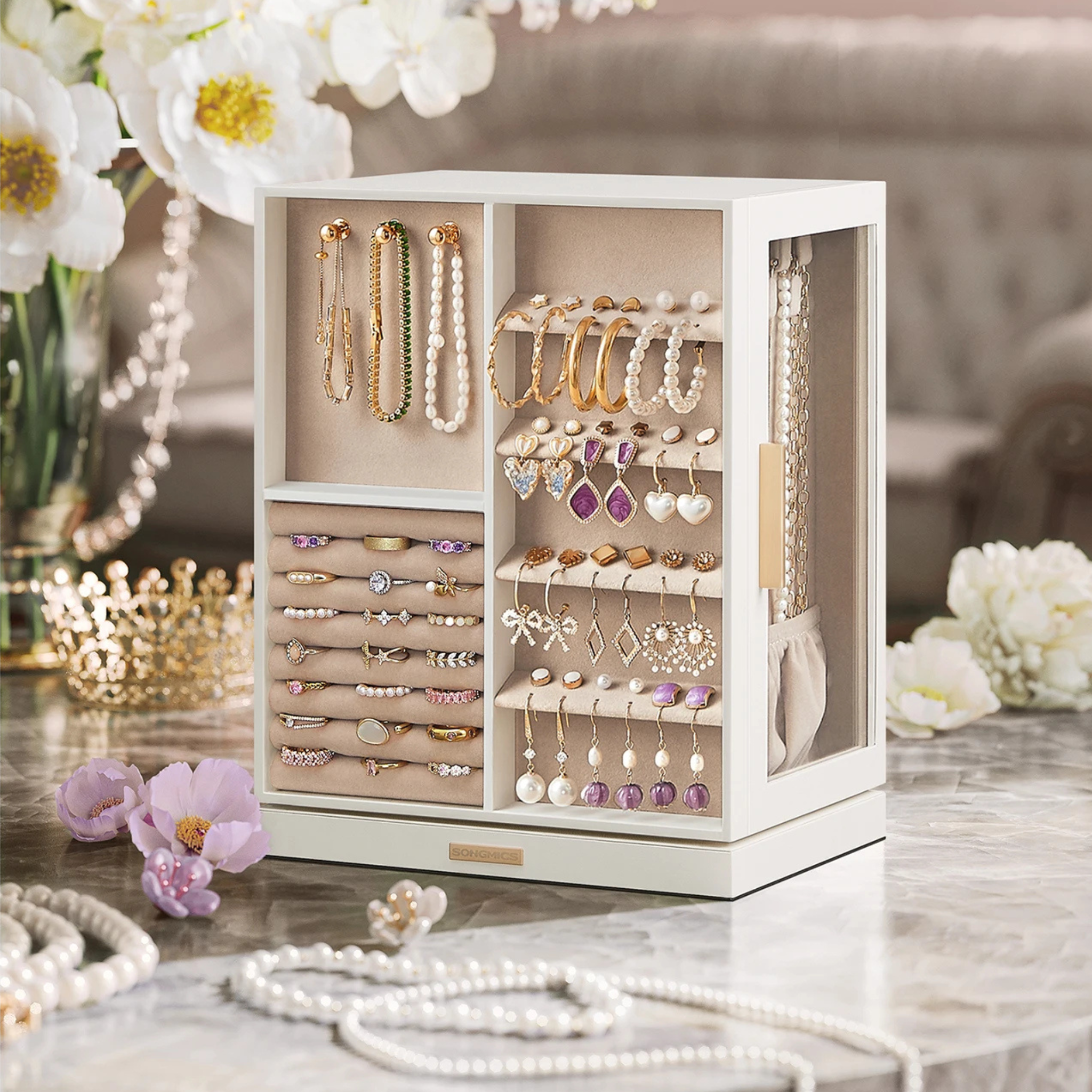 Boîte à bijoux pivotante