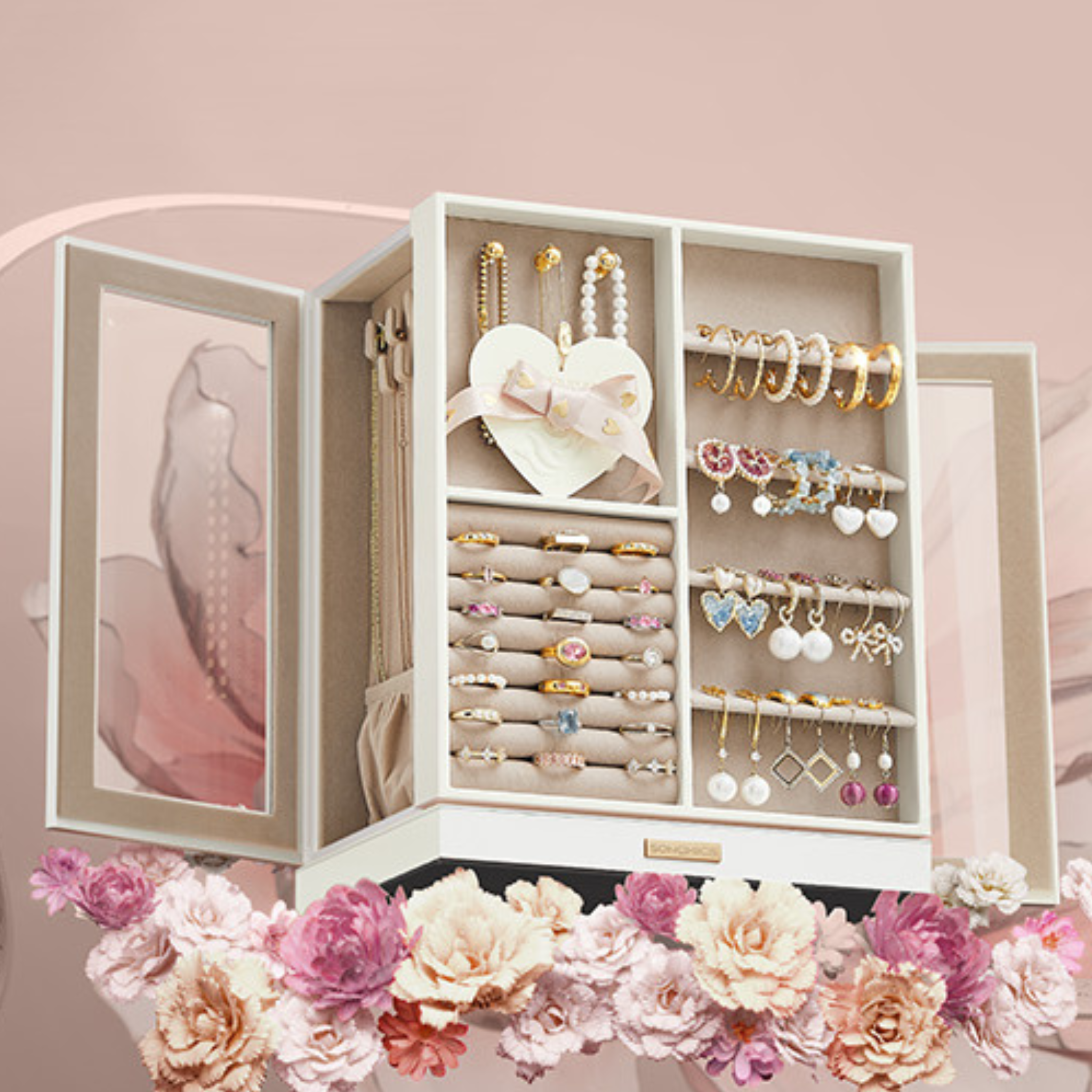 Boîte à bijoux pivotante