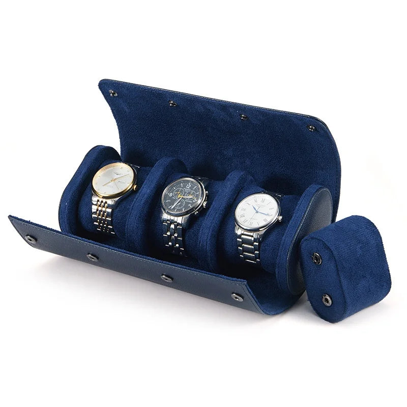 Étui 3 montres en cuir compact