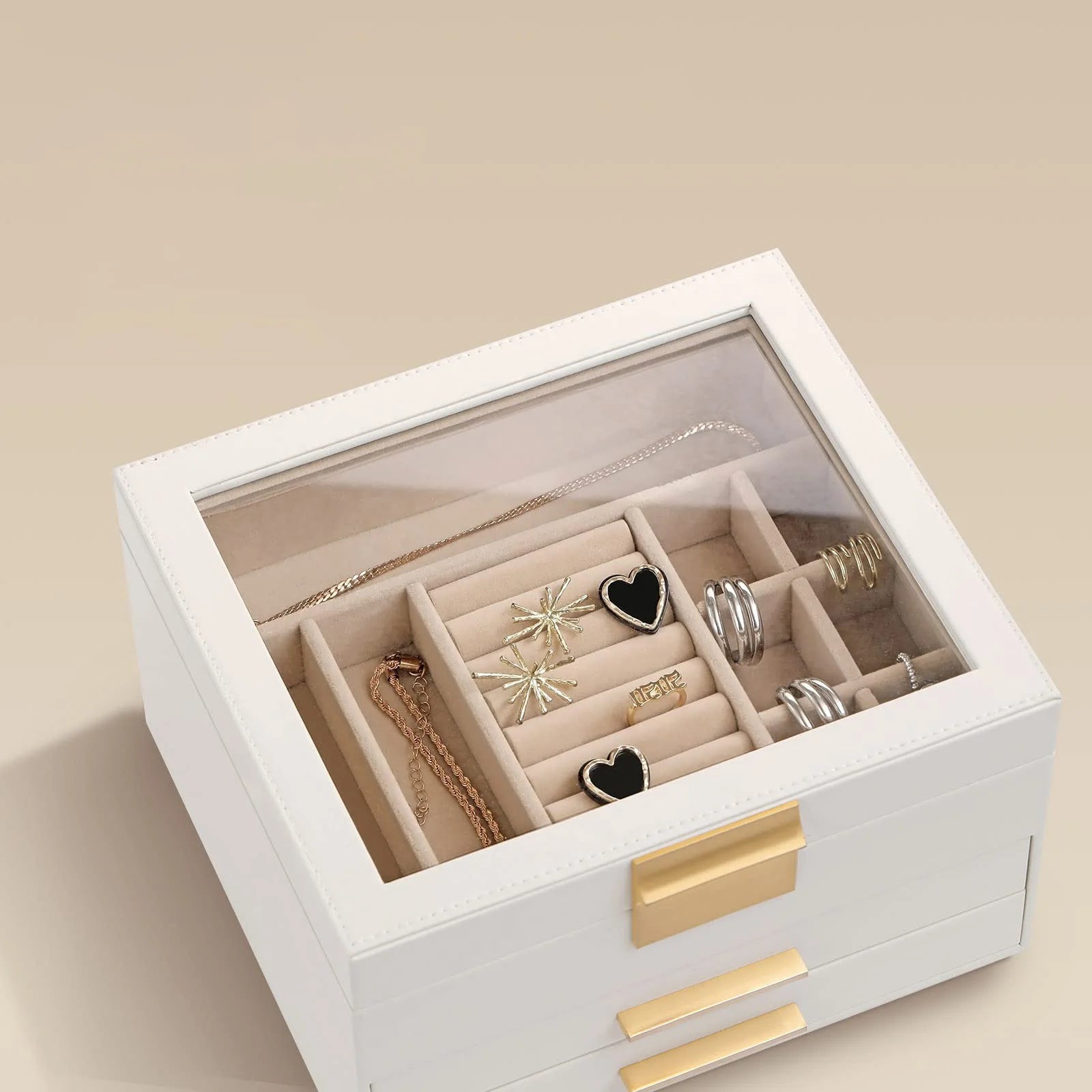 Boîte à bijoux compacte