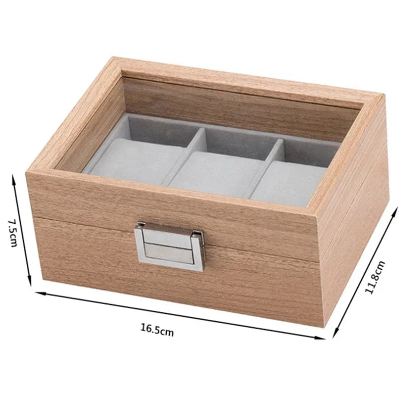 Boîte pour 3 montres en bois de noyer