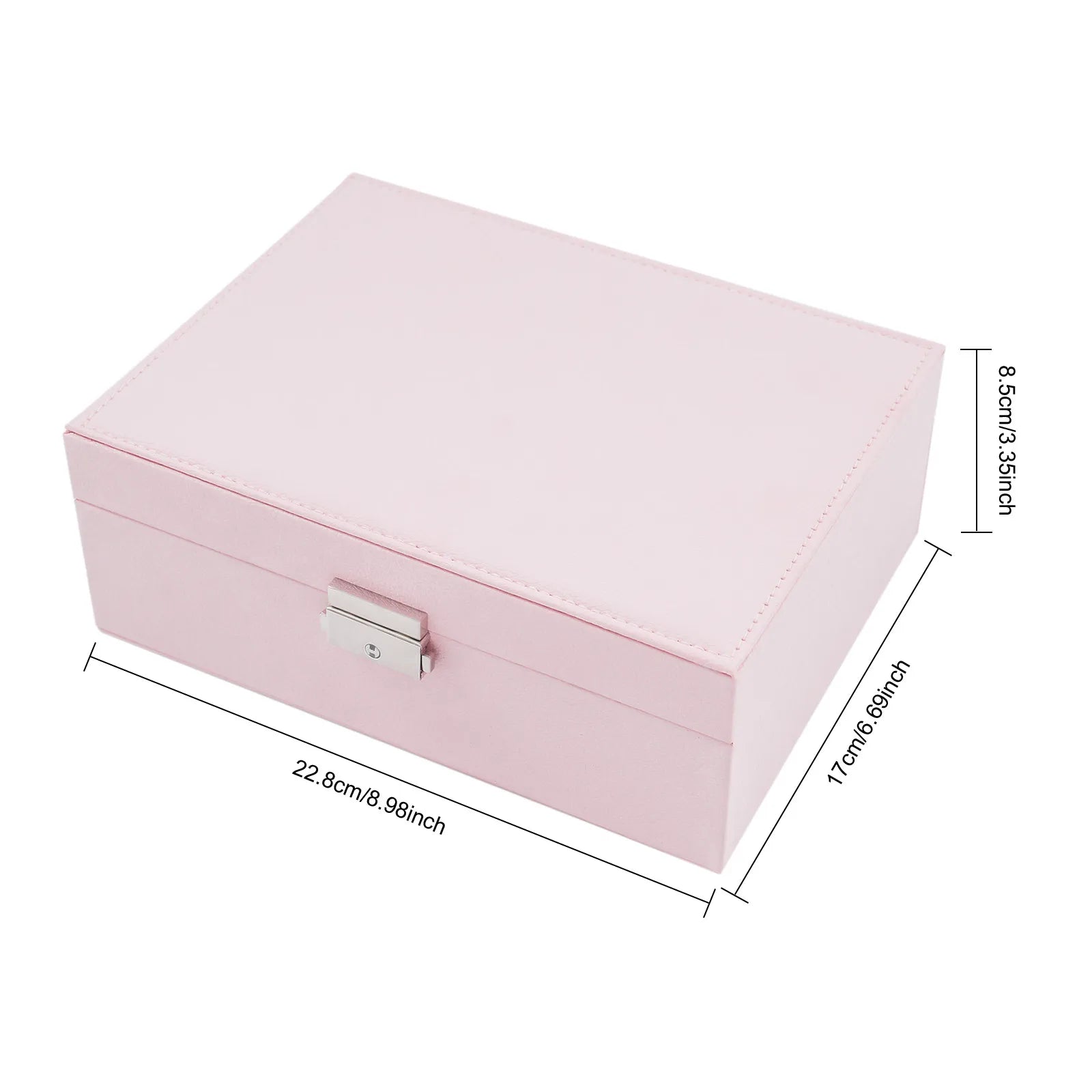 Boîte à bijoux rose compartiments modulables