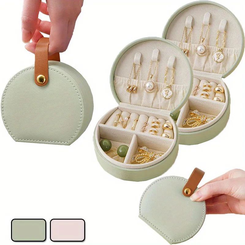 Boîte à bijoux ronde format pochette